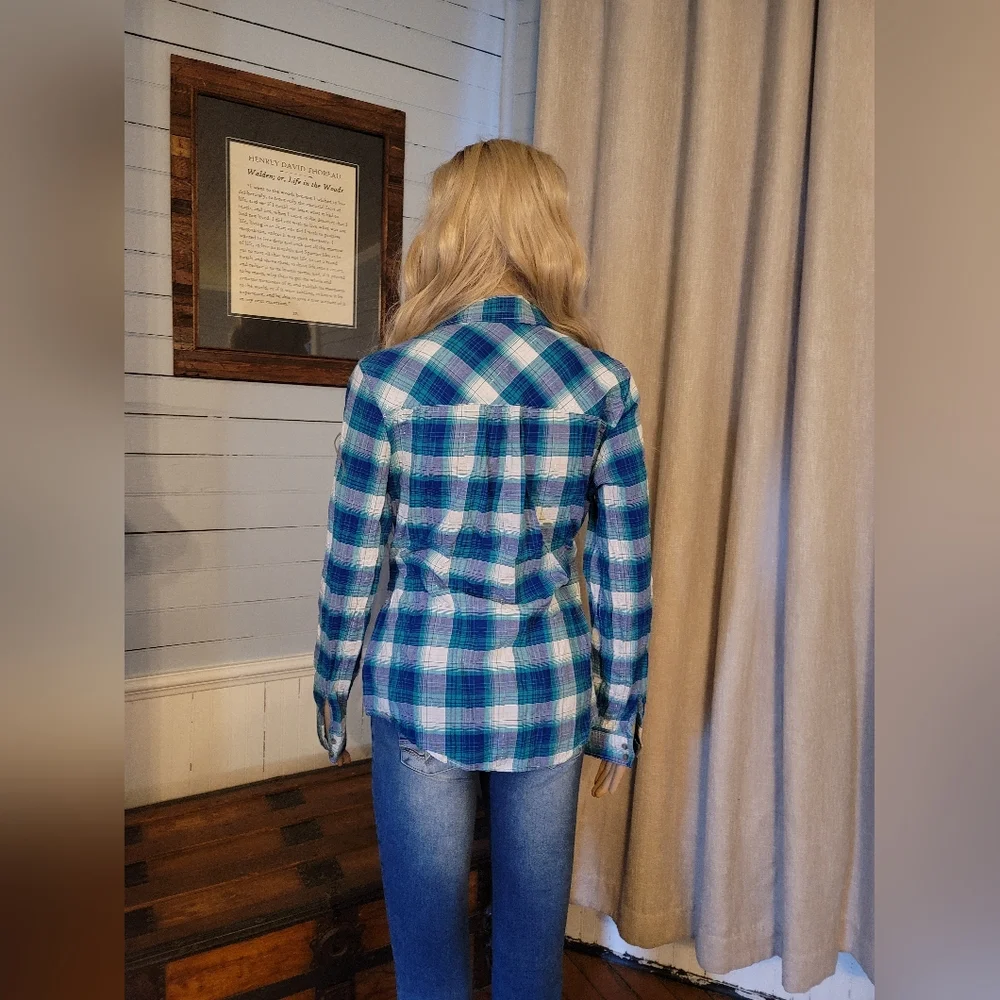 Express flannel pattern button up small - Picture 2 of 3